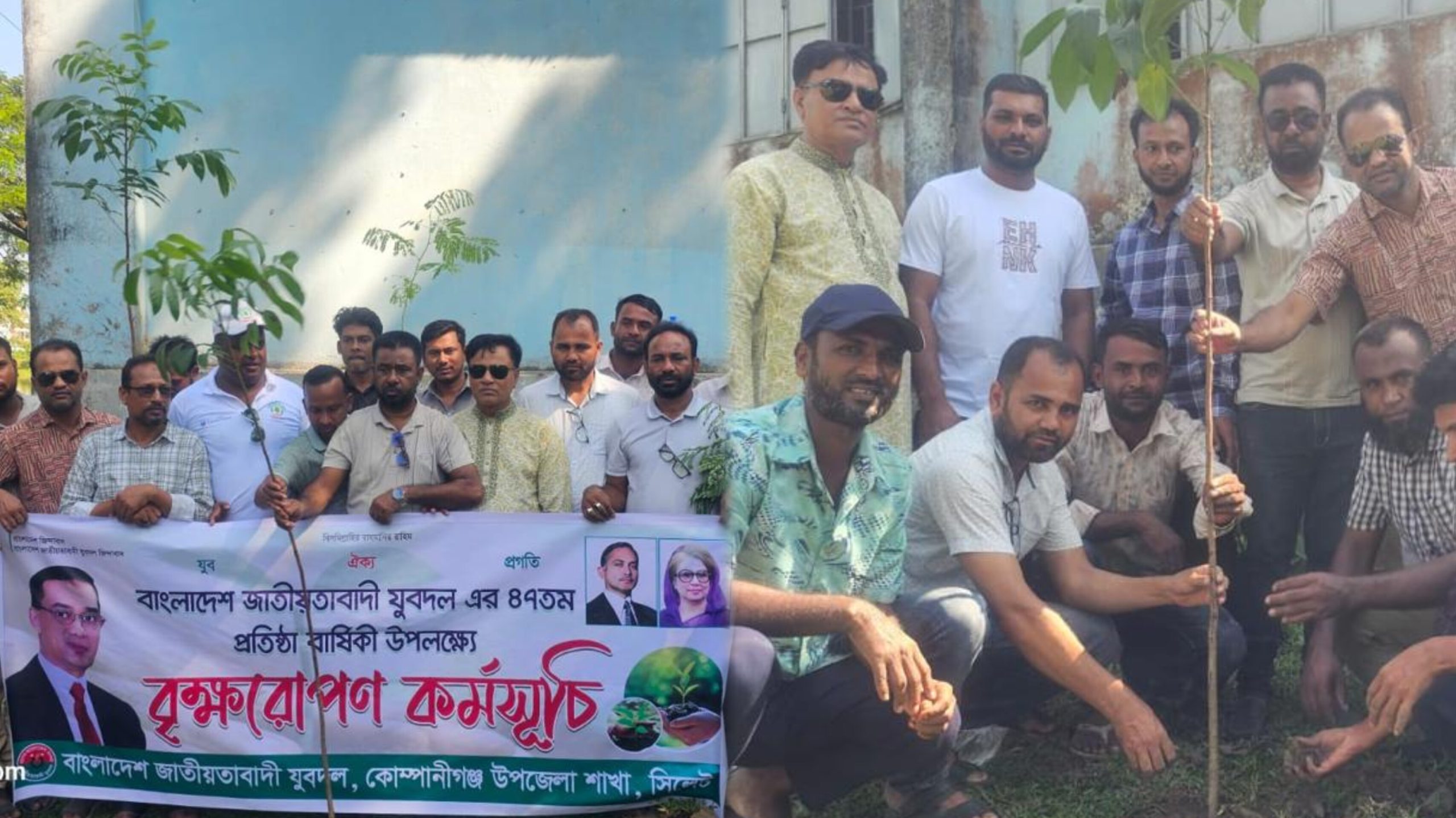 যুবদলের ৪৭ তম প্রতিষ্ঠাবার্ষিকীতে কোম্পানীগঞ্জ উপজেলা যুবদলের বৃক্ষরোপণ