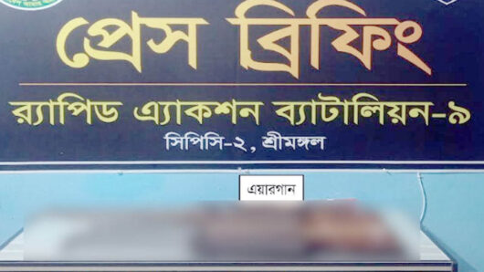 কমলগঞ্জে ৯টি এয়ারগান উদ্ধার করলো র‌্যাব