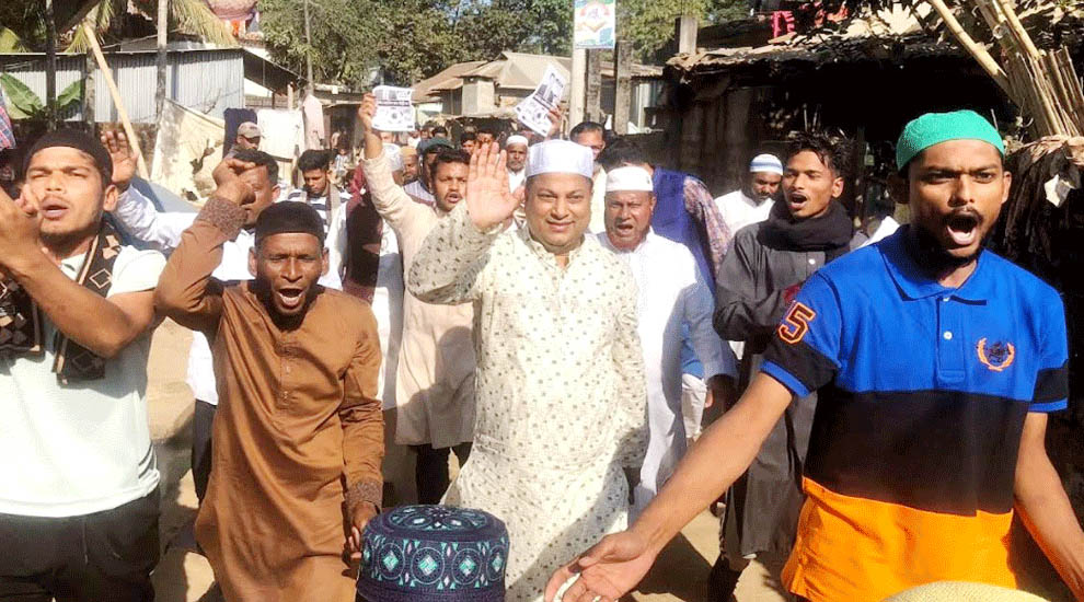 সিলেট-৩ আসনে ফুটবল মার্কা নিয়ে মোস্তাকিম রাজার প্রচারণা