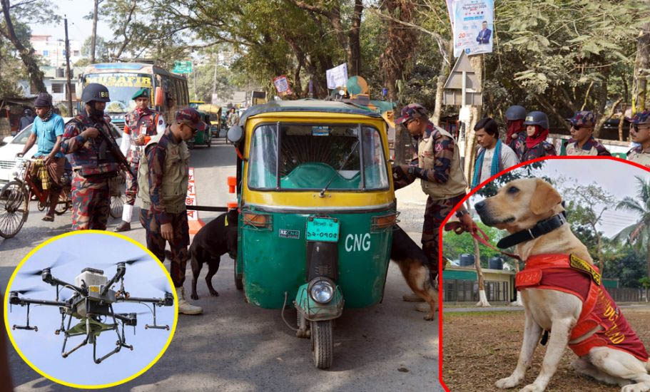 সিলেটে ভোটের দিন উপরে উড়বে ড্রোন, নিচে প্রশিক্ষিত কুকুর