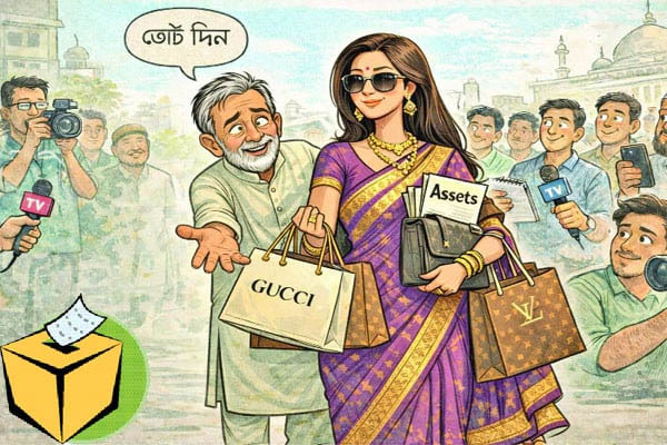 প্রার্থীদের চেয়ে স্ত্রীরা সম্পদশালী