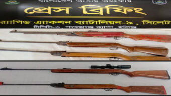 র‌্যাবের অভিযানে উদ্ধার আরও ৫ এয়ারগান