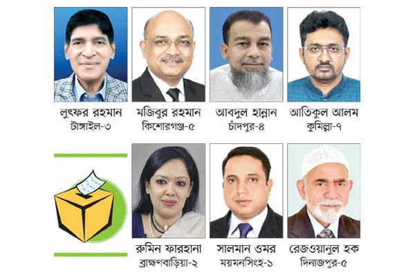 ত্রয়োদশ জাতীয় সংসদ নির্বাচন, বিএনপির সাত বি দ্রো হী জয়ী