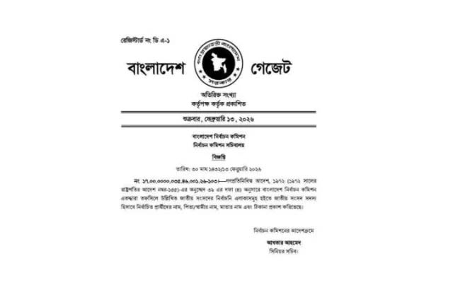 নবনির্বাচিত ২৯৭ এমপির গেজেট প্রকাশ