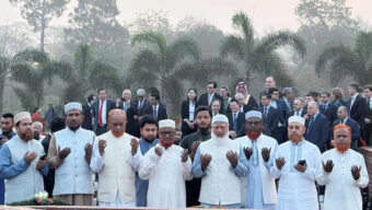 স্মৃতিসৌধে বীর শহীদদের প্রতি শ্রদ্ধা জানালেন বিরোধীদলীয় নেতা