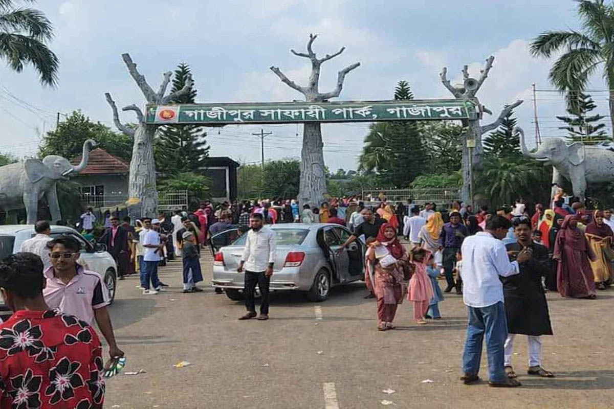 সাফারি পার্কে দর্শনার্থীদের ঢল