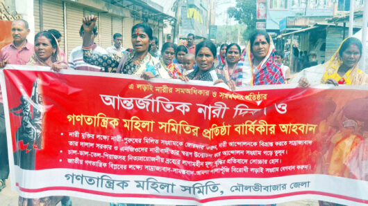 কমলগঞ্জে গণতান্ত্রিক মহিলা সমিতির আন্তর্জাতিক নারী দিবস পালন