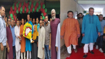দোয়ারাবাজারে নবনিযুক্ত সুনামগঞ্জ জেলা পরিষদ প্রশাসক মিজানুর রহমান চৌধুরীকে সংবর্ধনা
