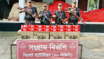 সিলেট সীমান্তে অর্ধকোটি টাকার চো রা ই পণ্য জব্দ