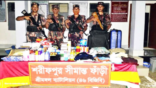 কুলাউড়ায় বিপুল পরিমাণ শুল্ক ফাঁ*কি*র মালামাল জ*ব্দ