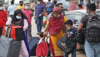 ঈদের ছুটি শেষে রাজধানীমুখী কর্মজীবী মানুষের ঢল