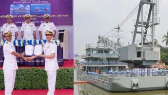 নৌবাহিনী পরিচালিত ডকইয়ার্ডে নির্মিত ফ্লোটিং ক্রেন যুক্ত হলো নৌবহরে