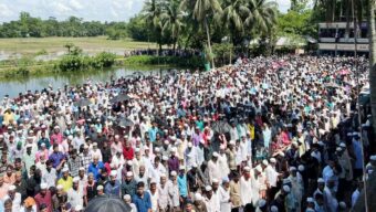 কানাইঘাটে পাঁচ প্রবাসীর শেষ বিদায়, জানাজায় মানুষের ঢল