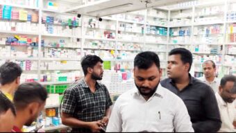 দিরাইয়ে চার ফার্মেসিকে ৯০ হাজার টাকা জ রি মা না