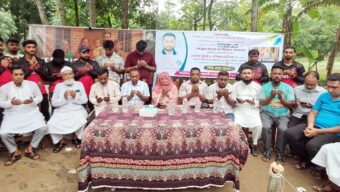 প্রয়াত সাংবাদিক হারুন রশিদের স্মরণে অসহায় পরিবারকে ঘর নির্মাণে ভিত্তিপ্রস্থর স্থাপন