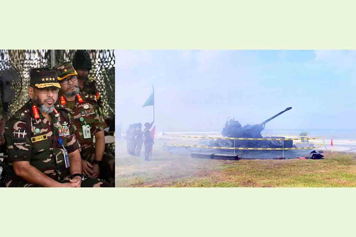 কক্সবাজারে এয়ার ডিফেন্স ফায়ারিং পরিদর্শন করলেন সেনাবাহিনী প্রধান