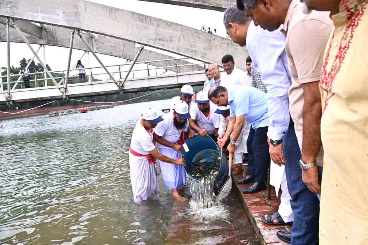 জিয়া ‍উদ্যানের লেকে মাছের পোনা অবমুক্ত করলেন প্রধানমন্ত্রী