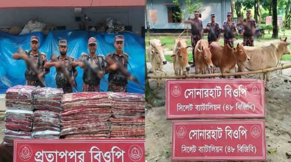সিলেট সীমান্তে বিজিবি জ ব্দ করল মালামাল