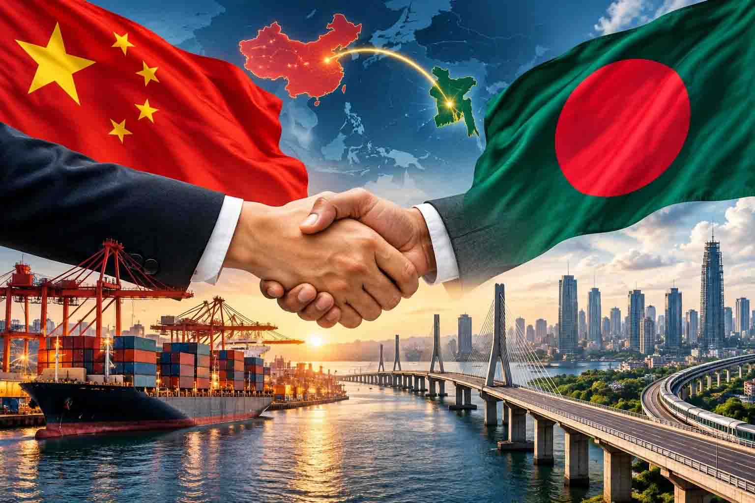 চীন-বাংলাদেশ বাণিজ্যে নতুন রেকর্ড, ৬ মাসে ১২.৮ বিলিয়ন ডলার