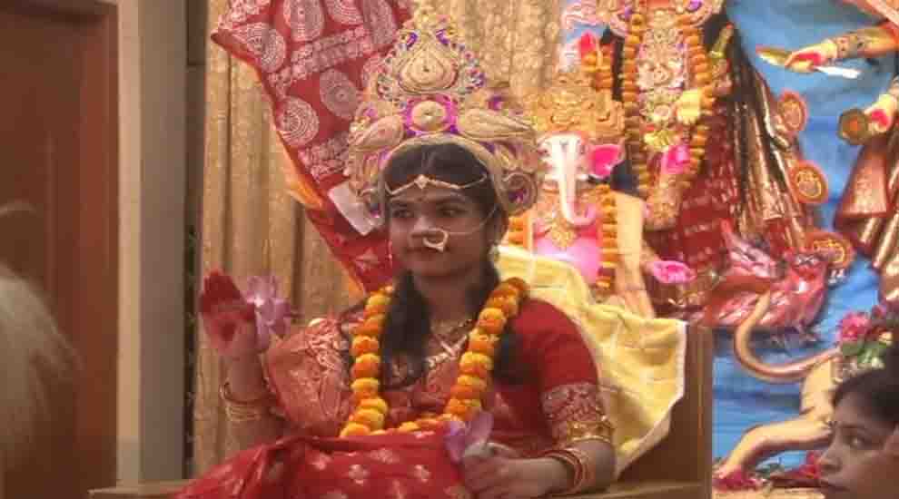 হবিগঞ্জে কুমারী পূজায় দর্শনার্থীদের উপচেপড়া ভিড়