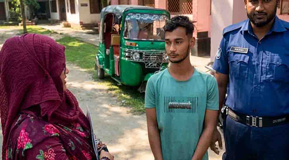 সুনামগঞ্জে নিজ ছেলেকে প্রশাসনের হাতে তুলে দিলেন বাবা