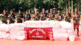 শ্রীমঙ্গলে যৌথ অভিযানে ৩ কোটি টাকার ভারতীয় মালামাল জ/ব্দ